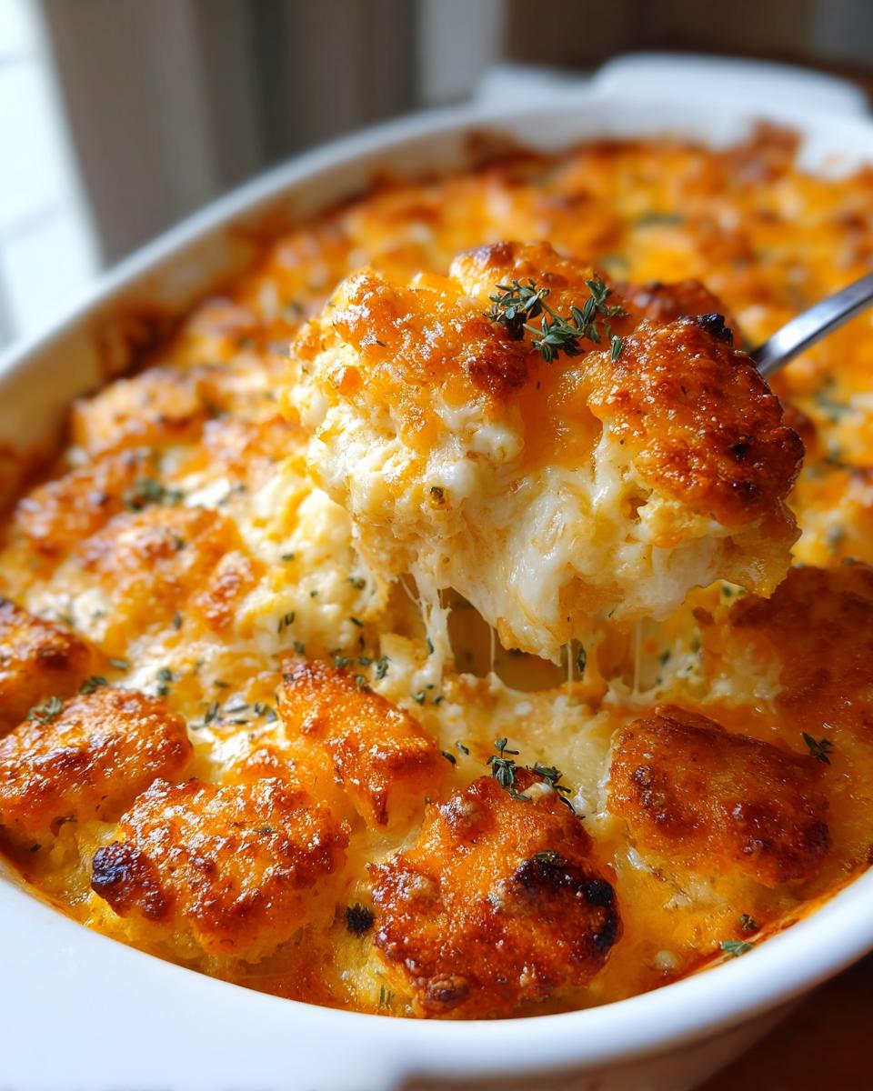 A spoonful of creamy, cheesy Chicken Broccoli Casserole being lifted from a white baking dish, showing a satisfying cheese pull.
