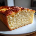 Close-up of a slice of soft, fluffy condensed milk bread showing its fine crumb and golden-brown top crust.