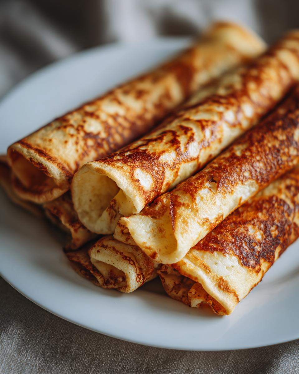 Close-up of rolled, golden-brown tortillas ready to be filled for potato tacos.