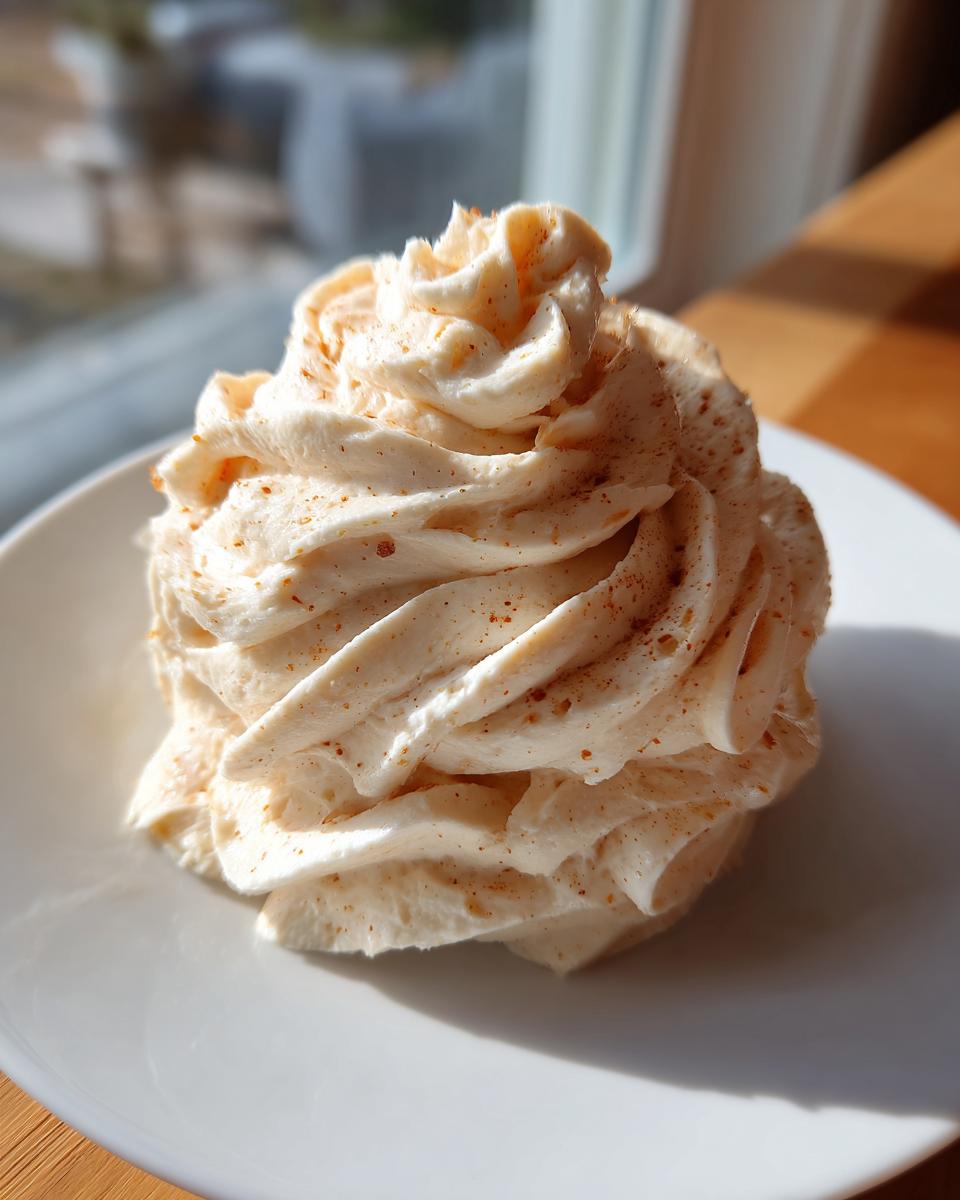 A beautiful swirl of light brown, spiced honey butter recipe mixture on a white plate.
